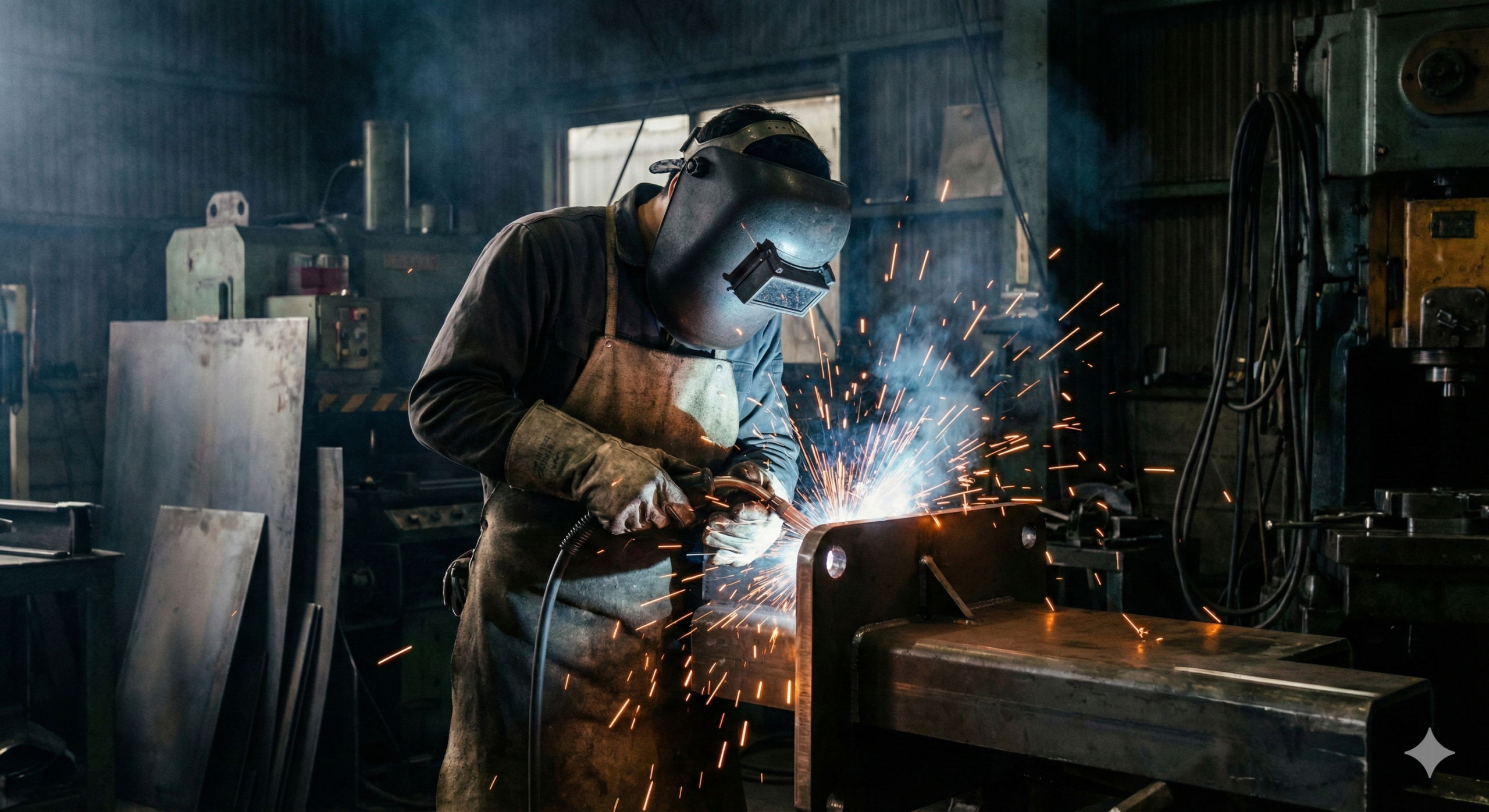 工場の溶接作業をしている作業員のイメージ画像
