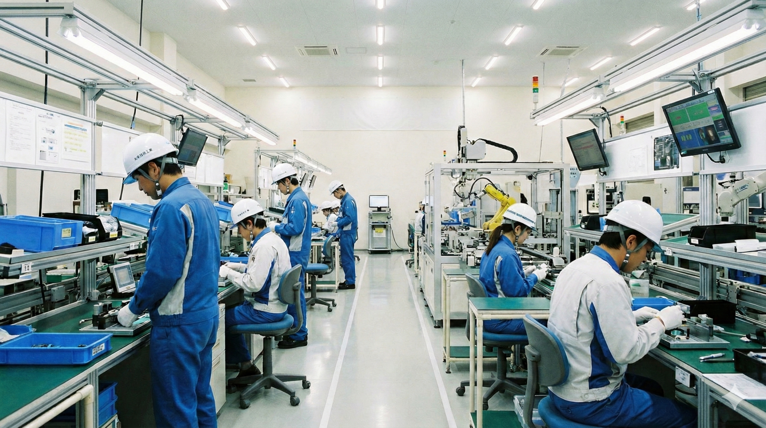 工場のさまざまな作業工程を示すイメージ画像