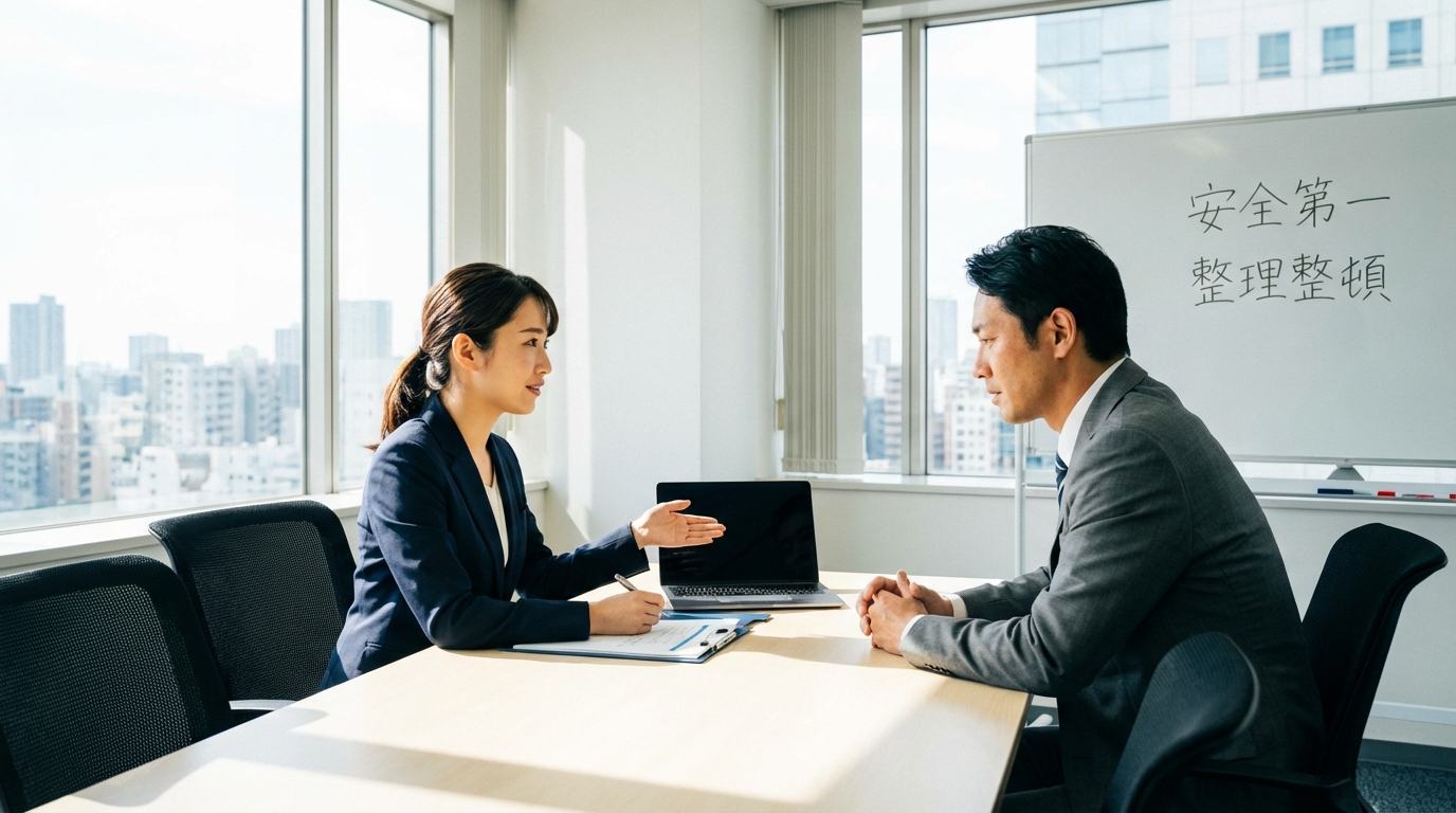 施工管理の転職を相談するビジネスシーンのイメージ