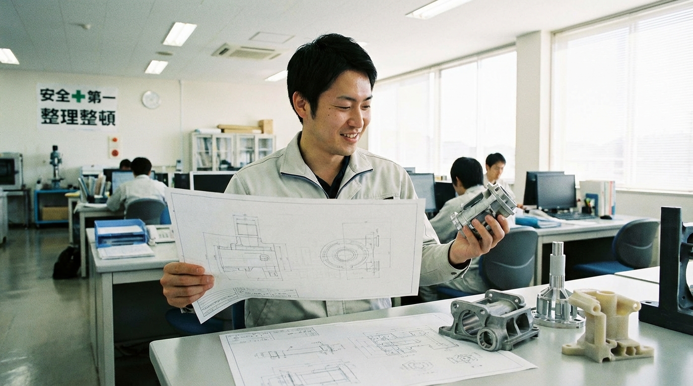 CADソフトで機械図面を作成しているイメージ画像
