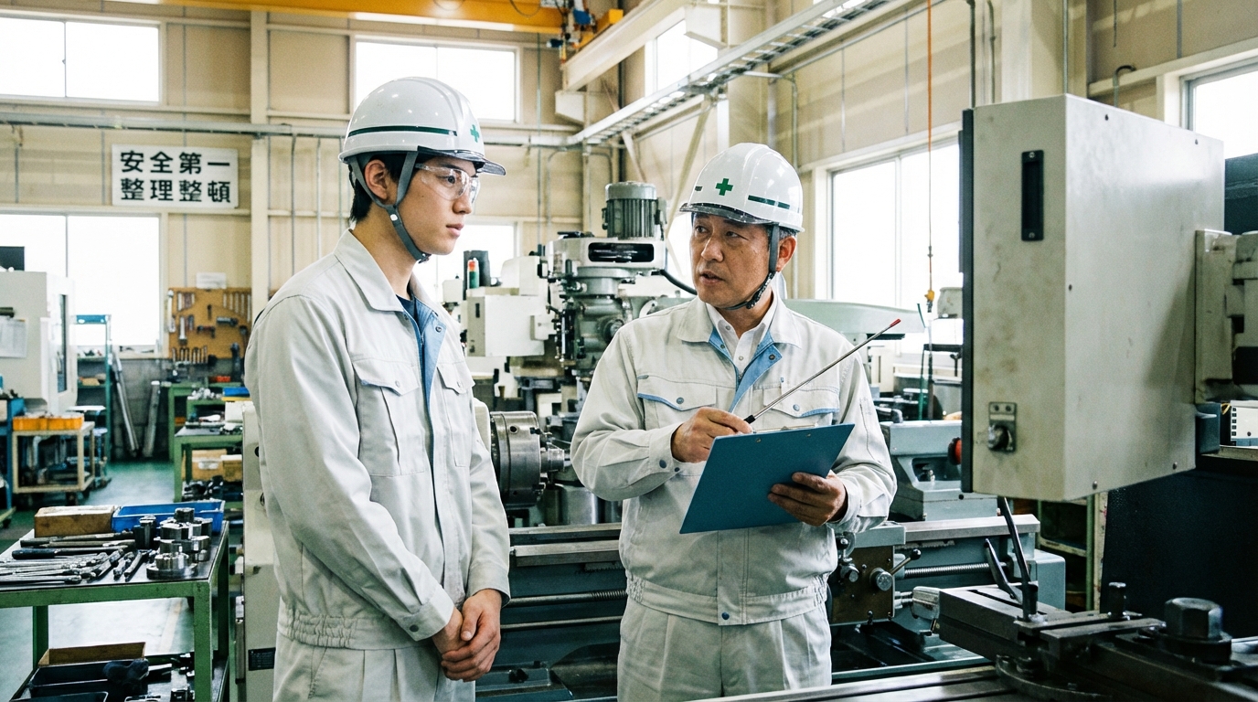 自動車工場の製造ライン 期間工が作業している様子