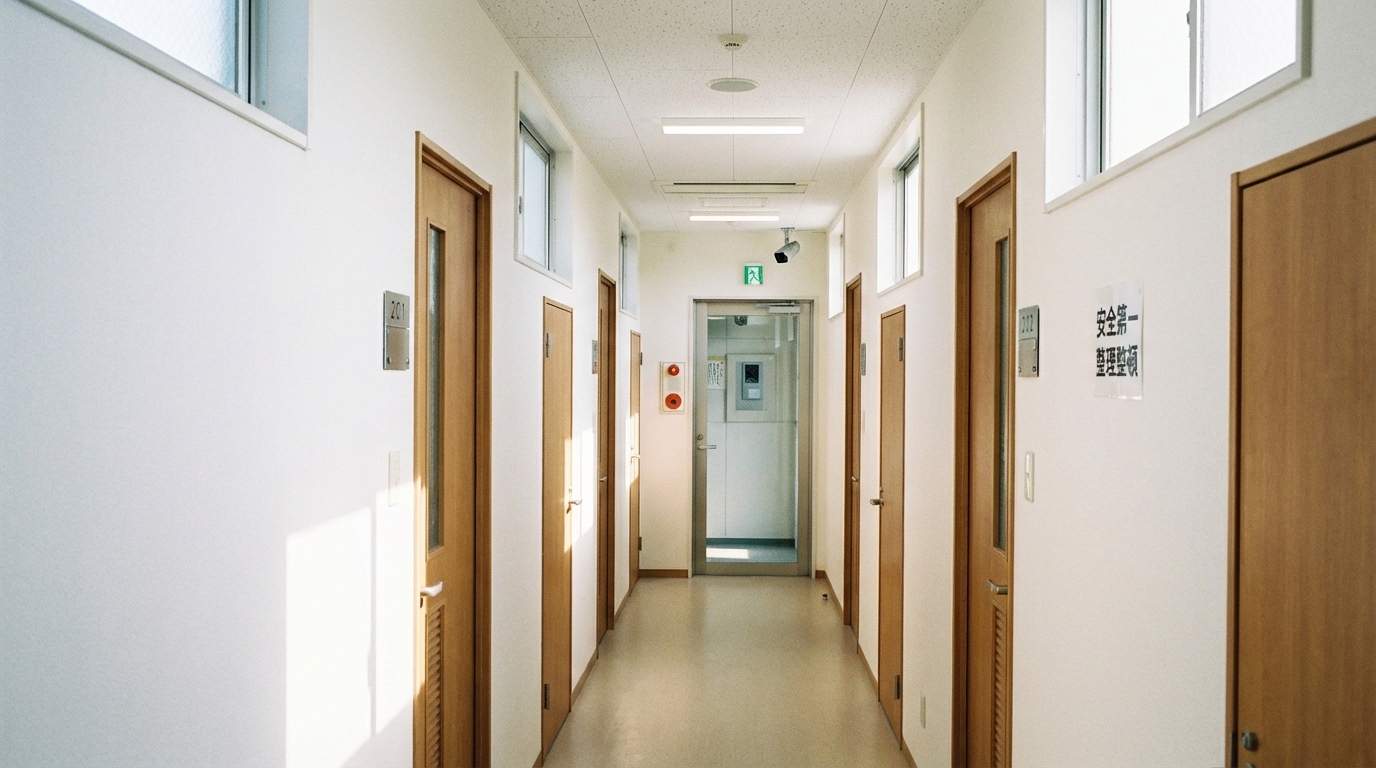 女性専用寮の清潔なワンルームタイプの居室