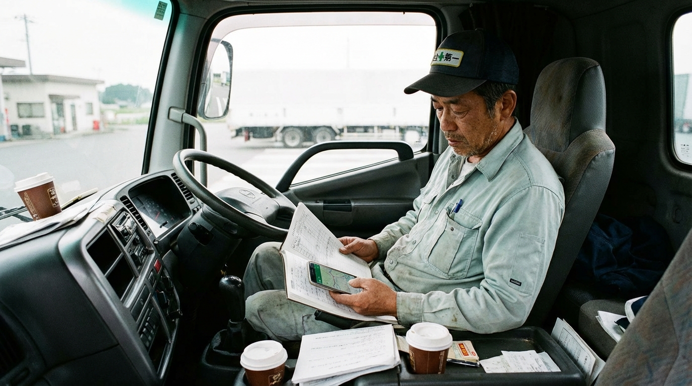 トラックドライバーの労働データを示すグラフイメージ