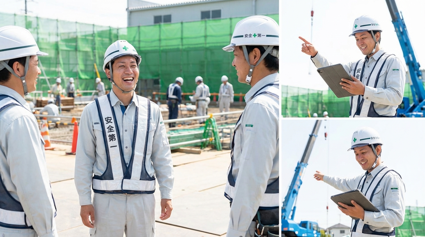 施工管理者が転職を考えながら現場を見渡す