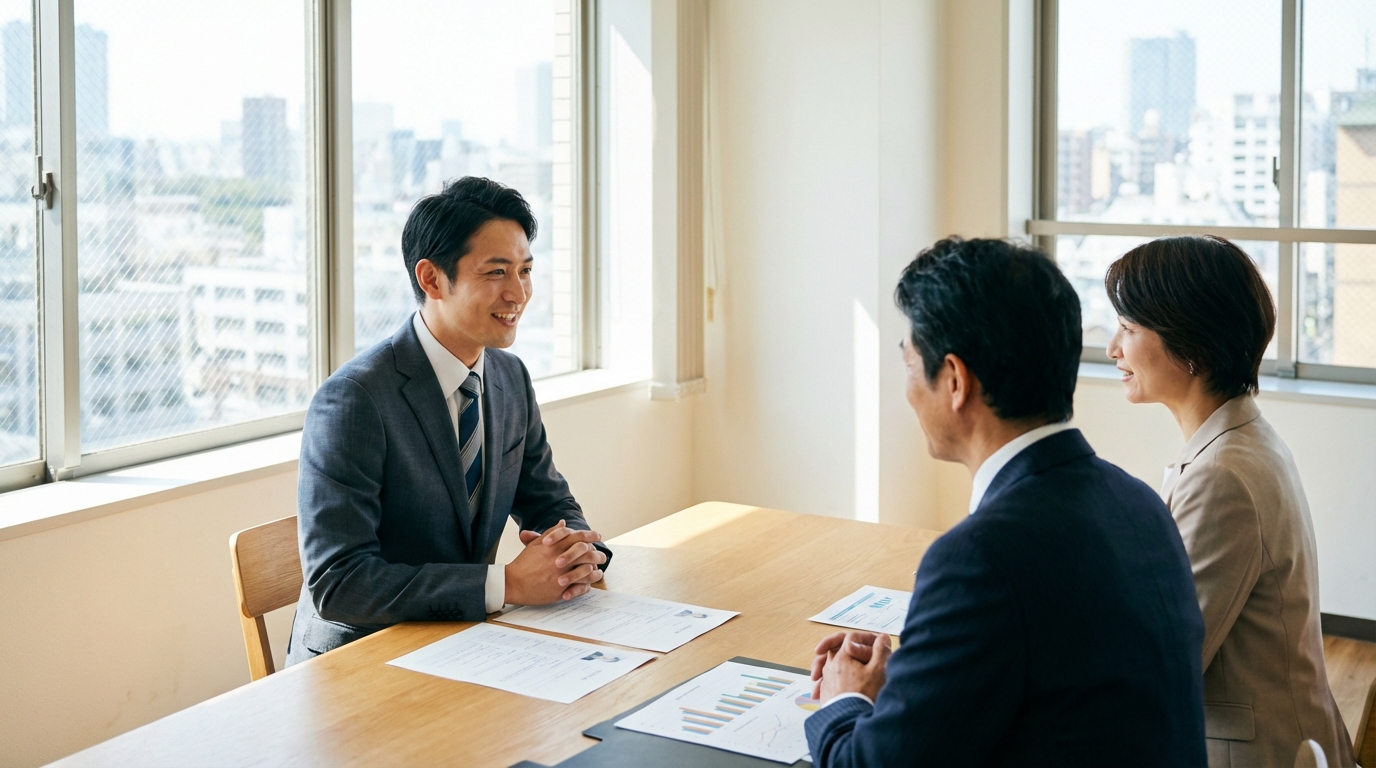 施工管理の転職活動で面接を受ける30代