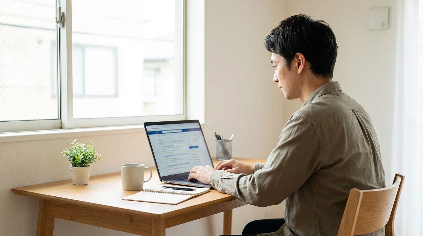 工場勤務から転職を考える男性